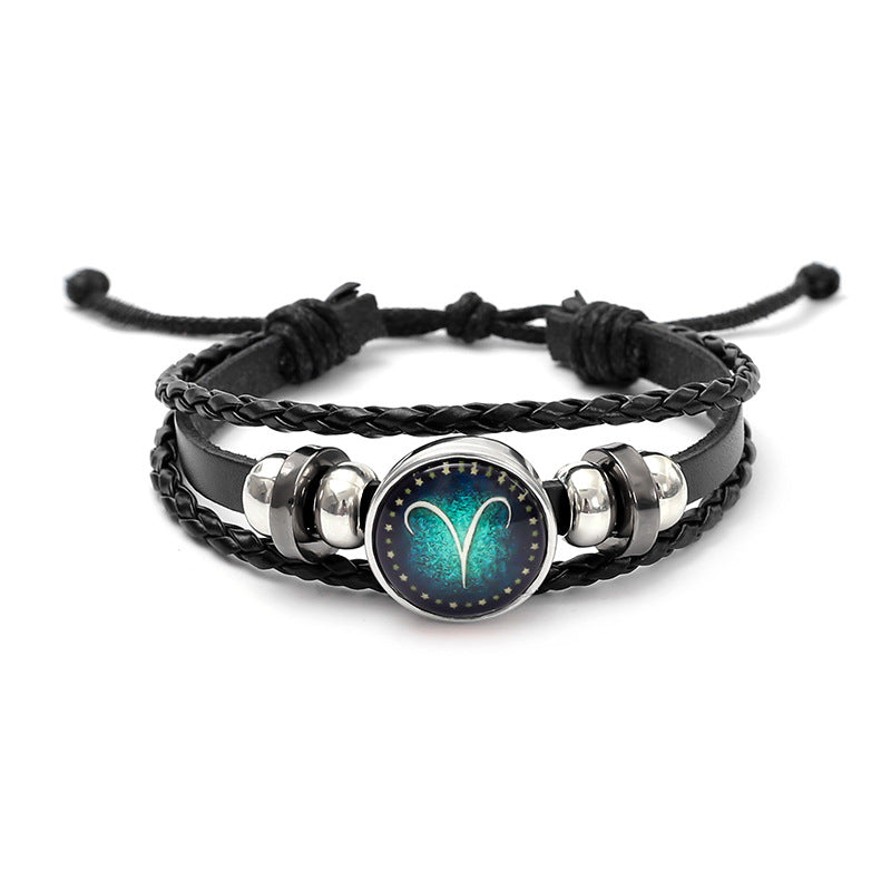 Men's Fashion Twee Constellation Luminous Woven Personality Bracelets