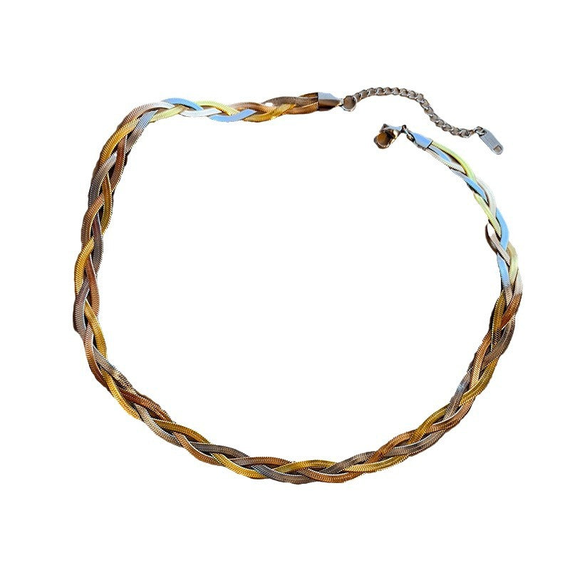 Steel Blade Chain Winding Minimalist Design Clavicle Advanced Necklaces