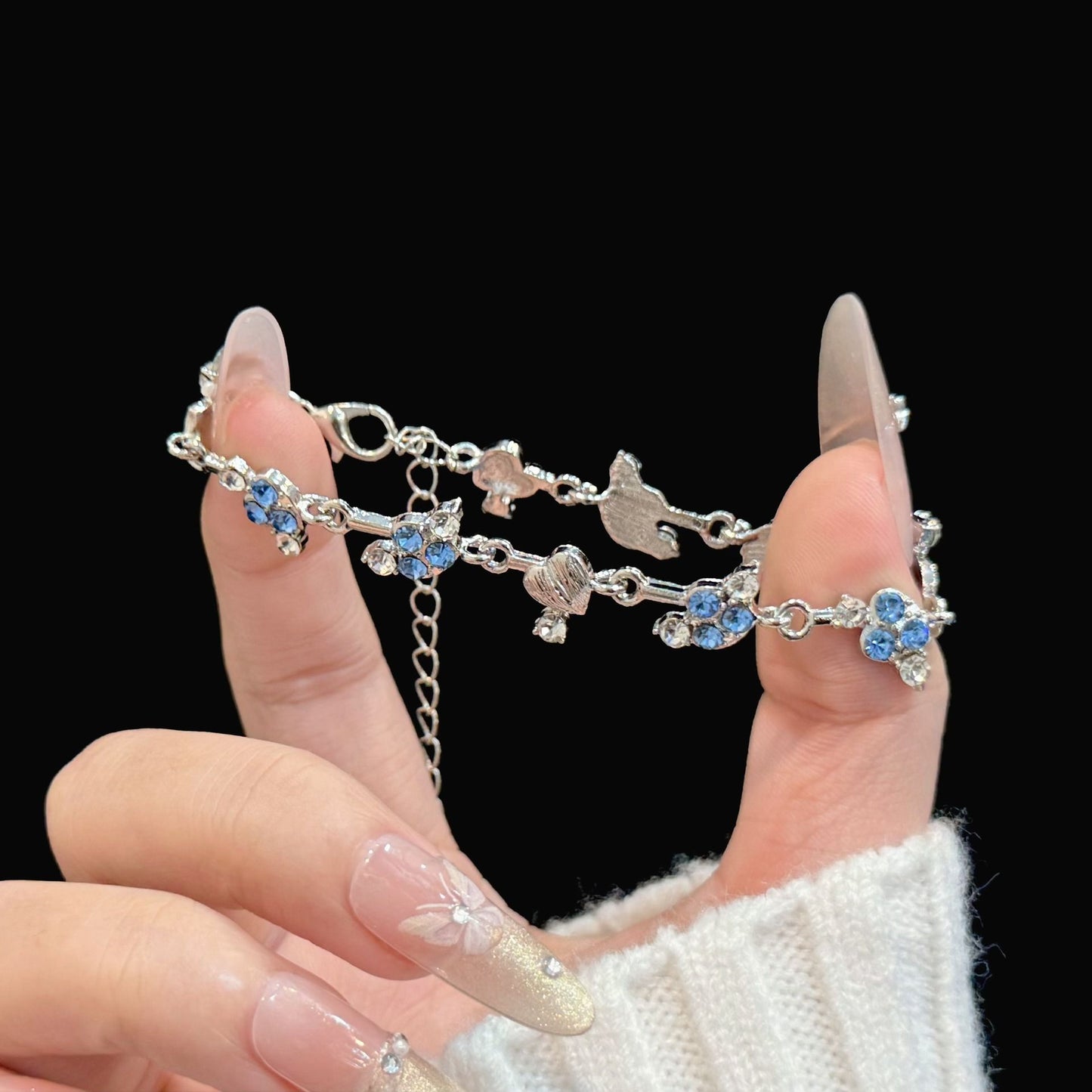 Pink Crystal Female Zircon Inlaid Light Luxury Bracelets