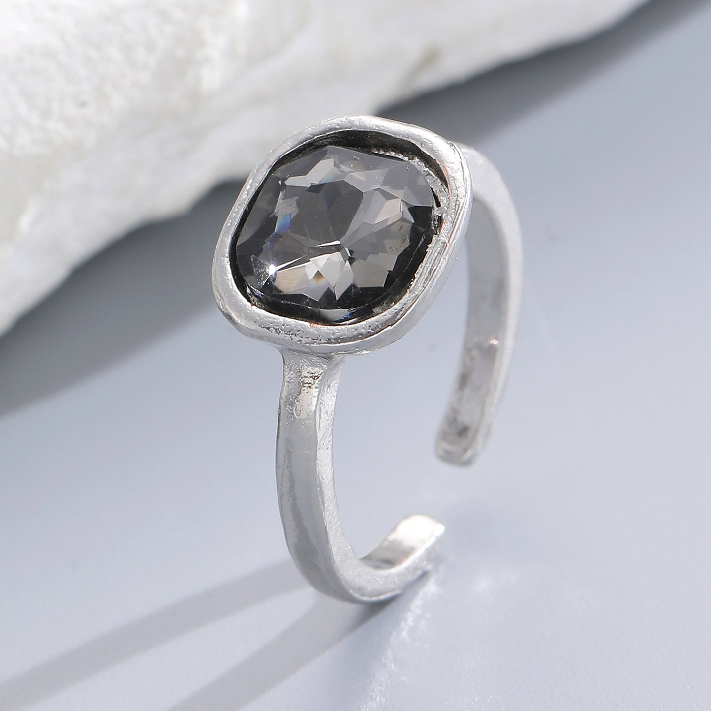 Sier Affordable Luxury Style Irregular Suit Geometric Fashion Design Sense Rings