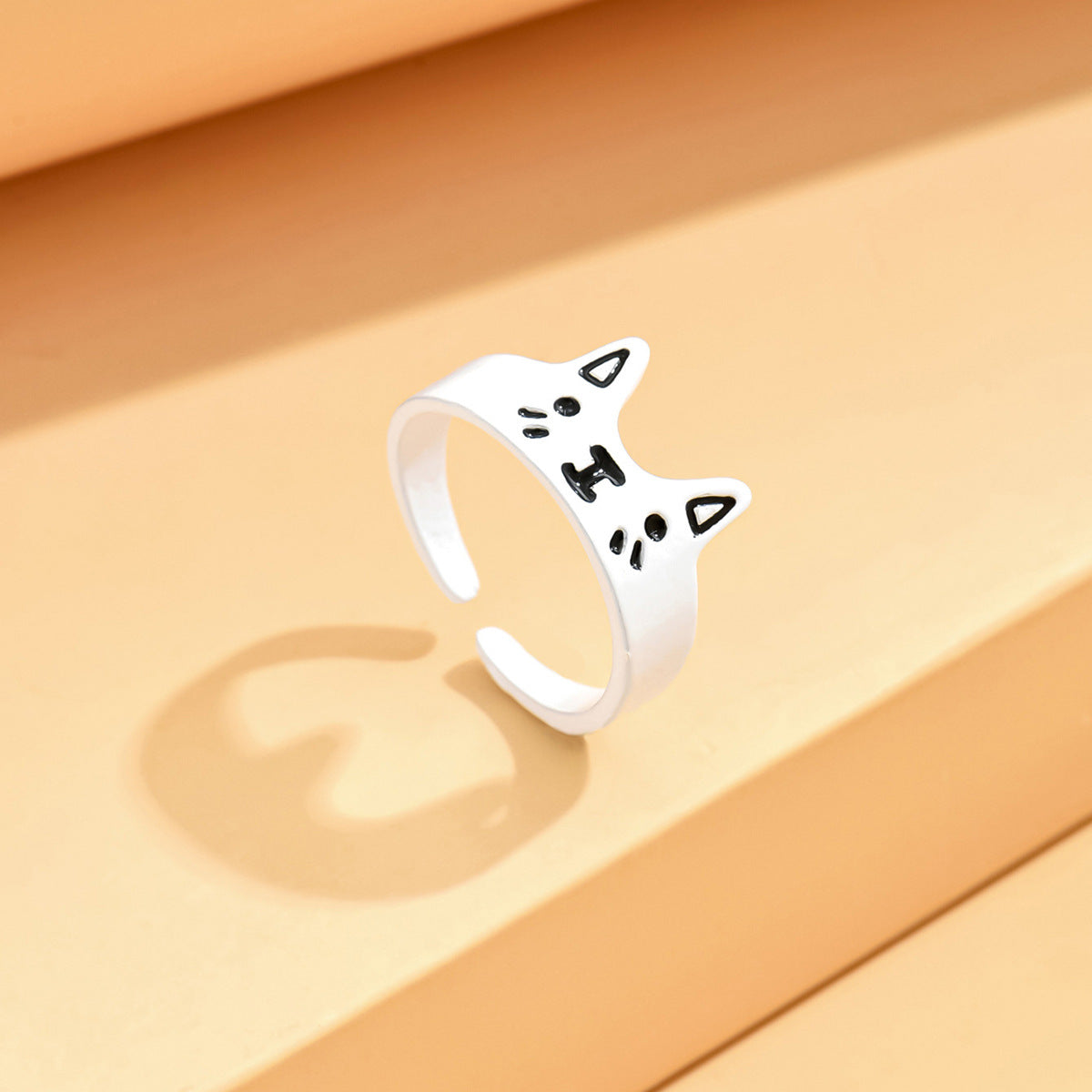 Monster Black Cat Female Dopamine Big Eyes Couple Little Finger Ring