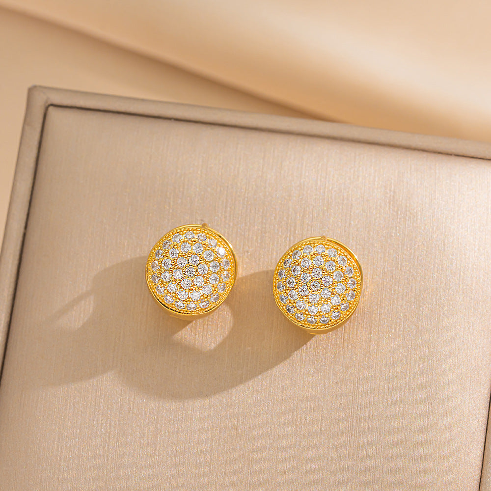 Simple Classic All Match Fashion Zircon Earrings