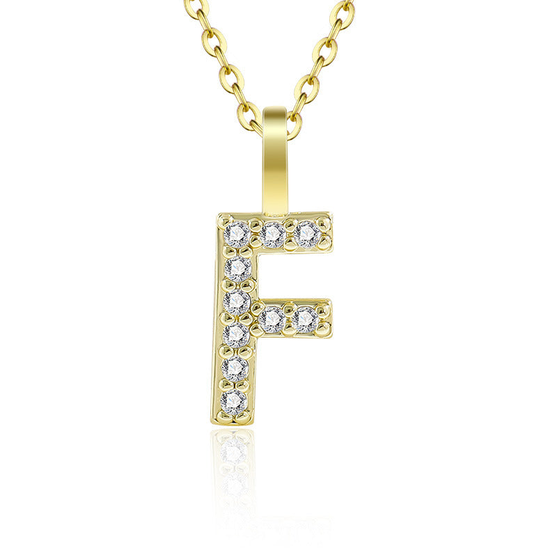 Diamond Inlaid Zircon English Letter Female Pendants