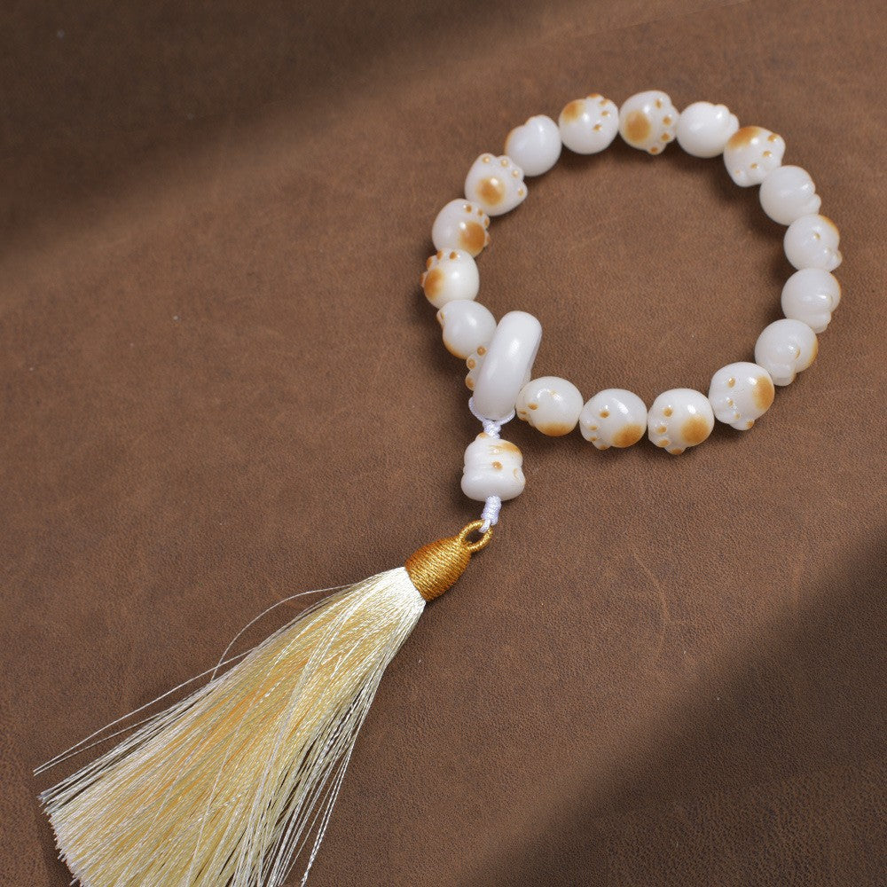 Men's Natural Bodhi Carving Cat's Paw Female Hand Toy Bracelet