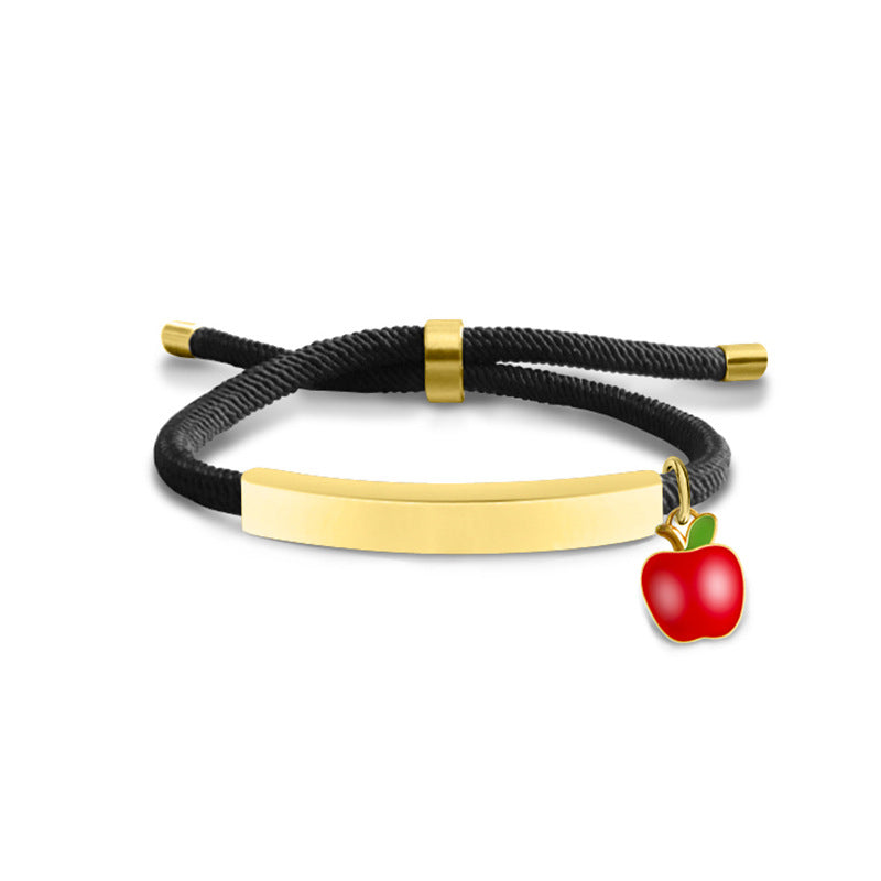 Material Red Apple Accessories Gift Lettering Bracelets