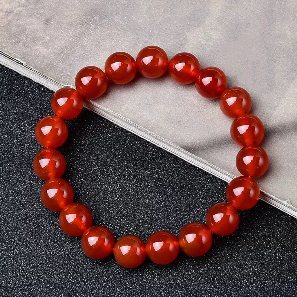 Natural Cherry Blossom Floating Flowers Agate Chalcedony Fashion Sweet Single Bracelet
