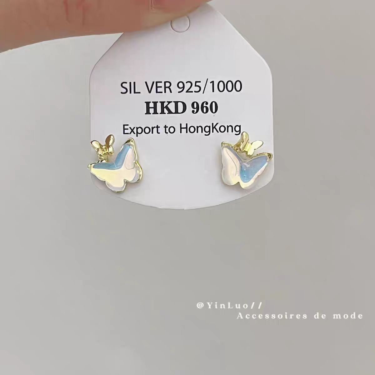 Fabulous Pearl Series Style Fairy Fashion Butterfly Square Rings