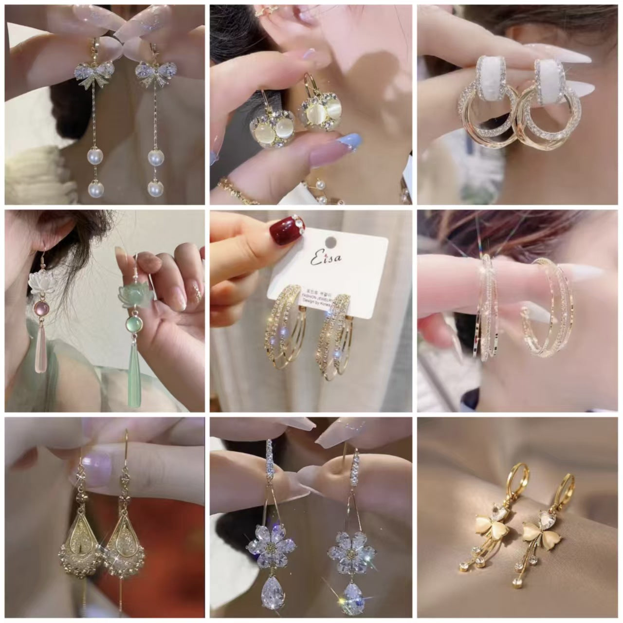 Light Luxury Clover Niche High Sense Tassel Stud Earrings