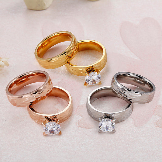 Jewelry Personality Simple Couple Plating Gold Rings