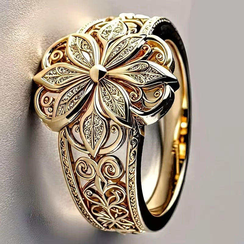 Butterfly Niche Design Mori Style Carved Artistic Temperament Ring