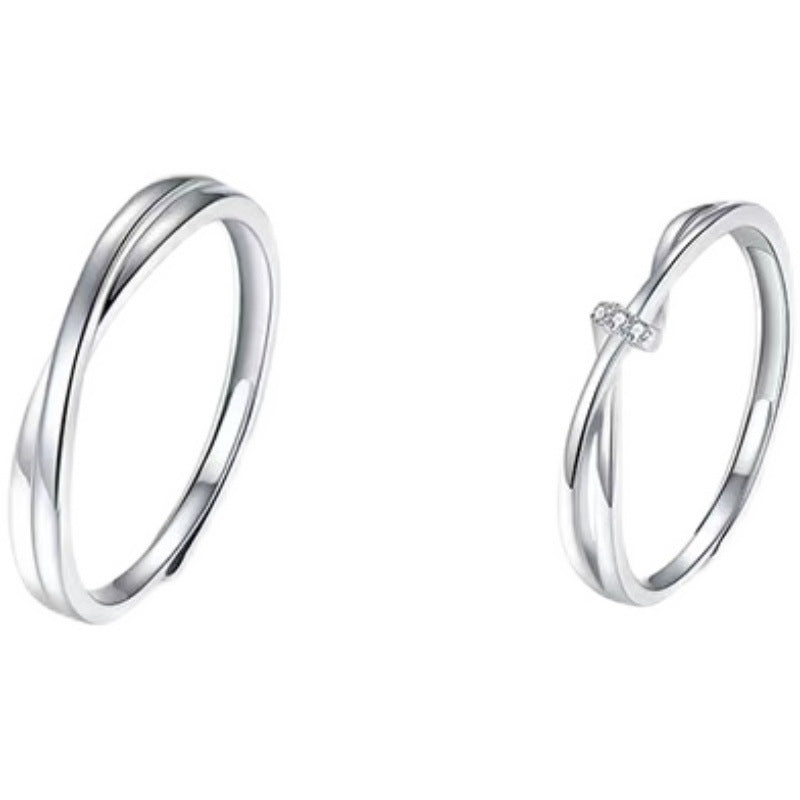 Mobius Strip Design Adjustable Couple Valentine's Rings