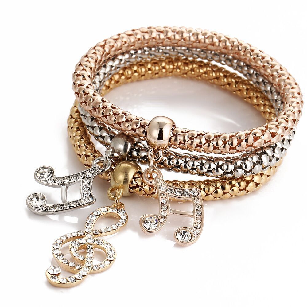 Women's Suit Stretch Popcorn Corn Chain Diamond Bracelets