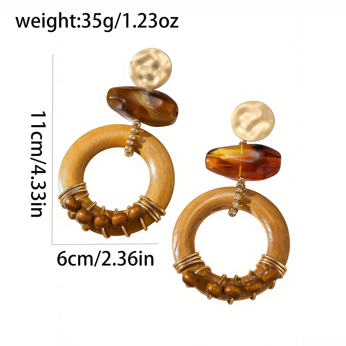 Women's Coffee Color Stitching Geometric High-grade Light Luxury Minority Rings