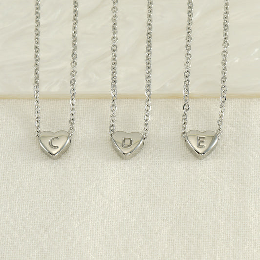 Heart Letter Titanium English Clavicle Chain Necklaces