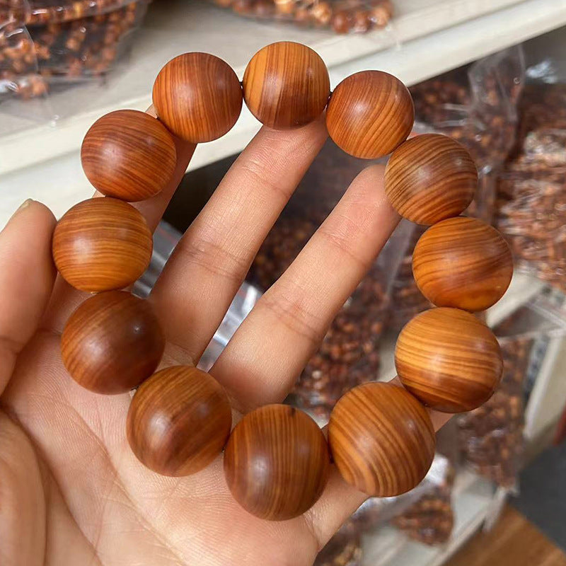 Black Oil High Density Wooden Prayer Beads Gentiana Pattern Bracelet