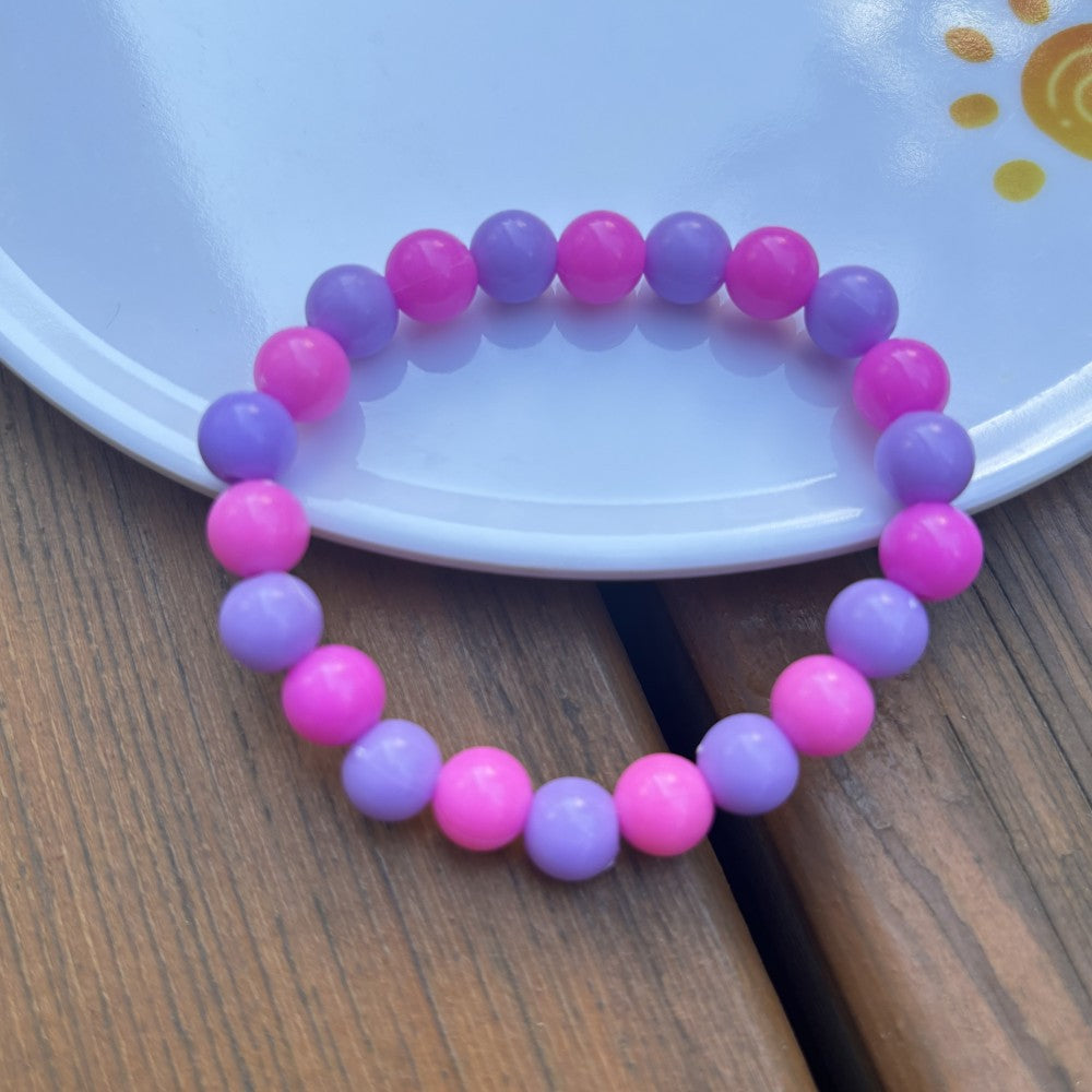 Children's Imitation Pearl Plastic Beads Colorful Beaded Acrylic Handmade Small Bracelets