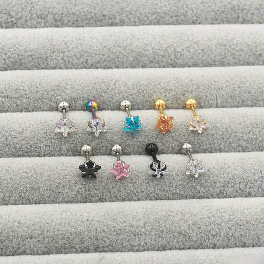 Women's Pentagram Simple Small Ears Ear Bone Rings