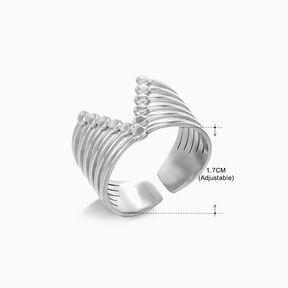 Stainless Steel Shaped Female Retro Popular Geometric Rings