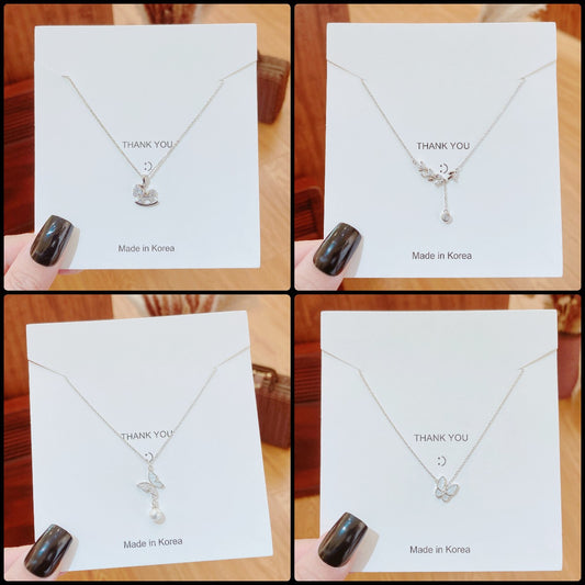Women's Bow Fishtail Wings Clavicle Chain Super Long Color Necklaces
