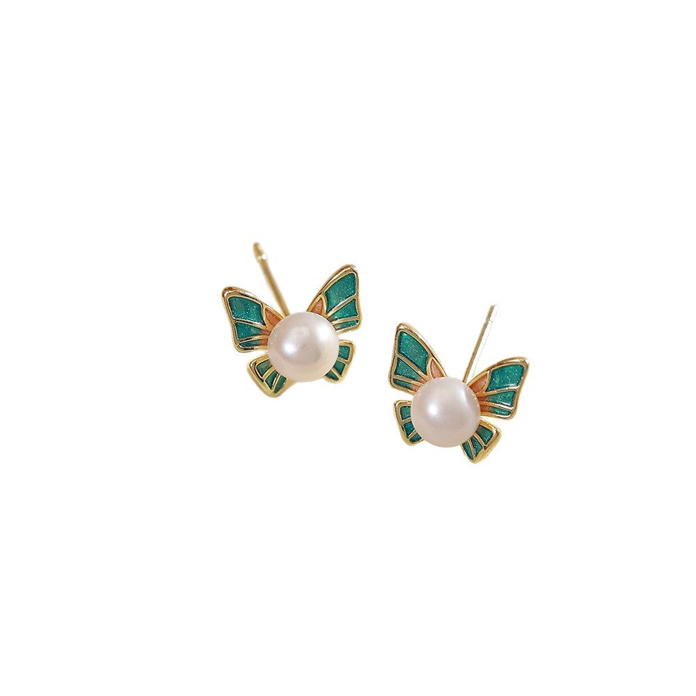 Freshwater Pearl Ear Fashionable Elegant High-grade Earrings