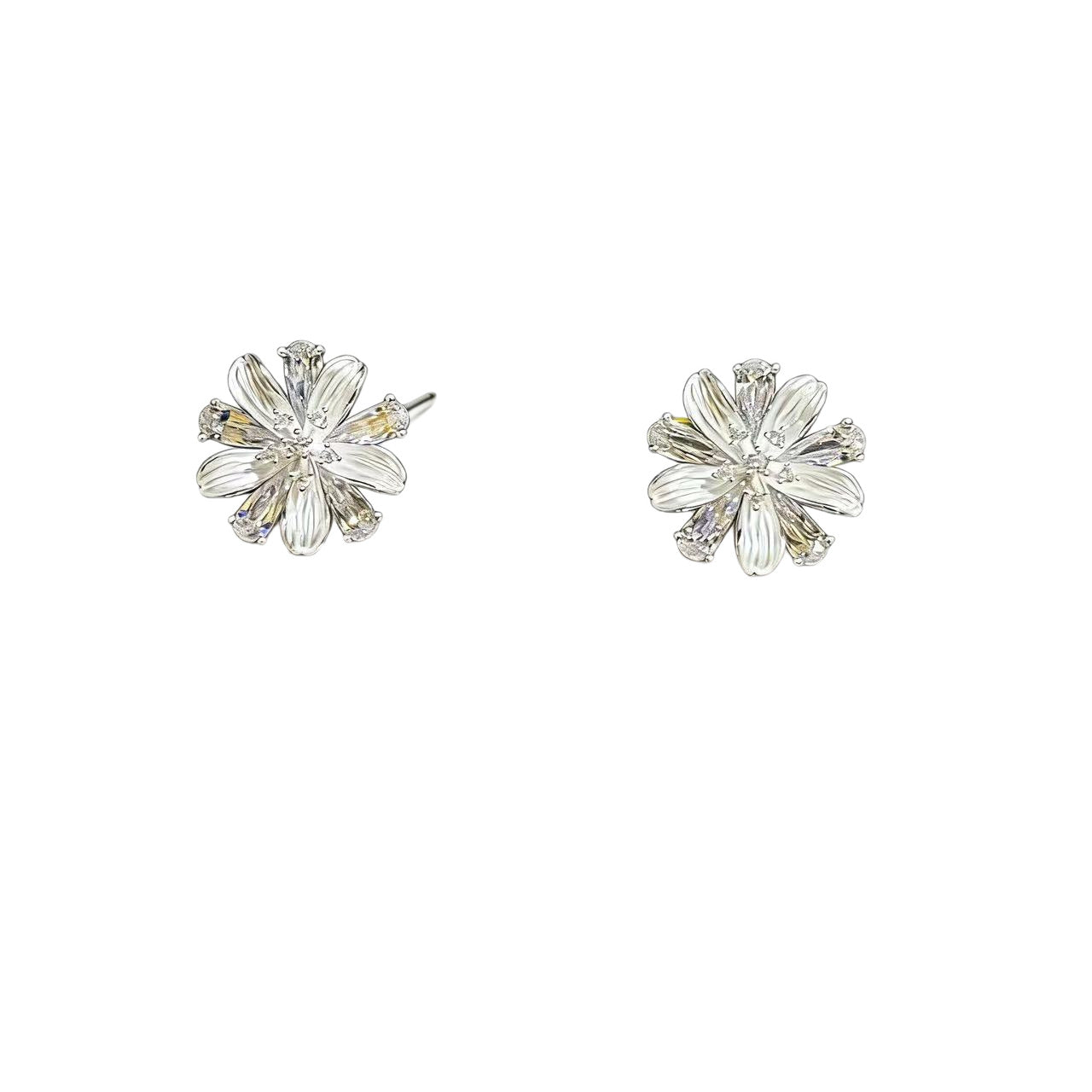 Daisy Vacation Style Sier Needle Sweet Earrings