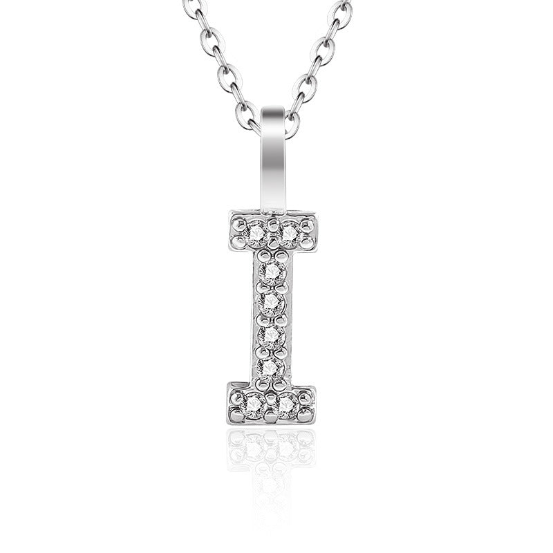 Diamond Inlaid Zircon English Letter Female Pendants