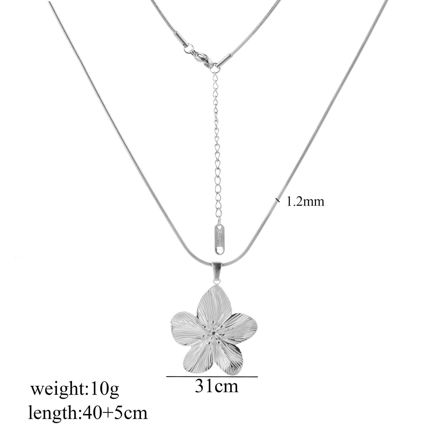 Women's Flower Summer Stainless Steel Long High-grade Fairy Clavicle Necklace
