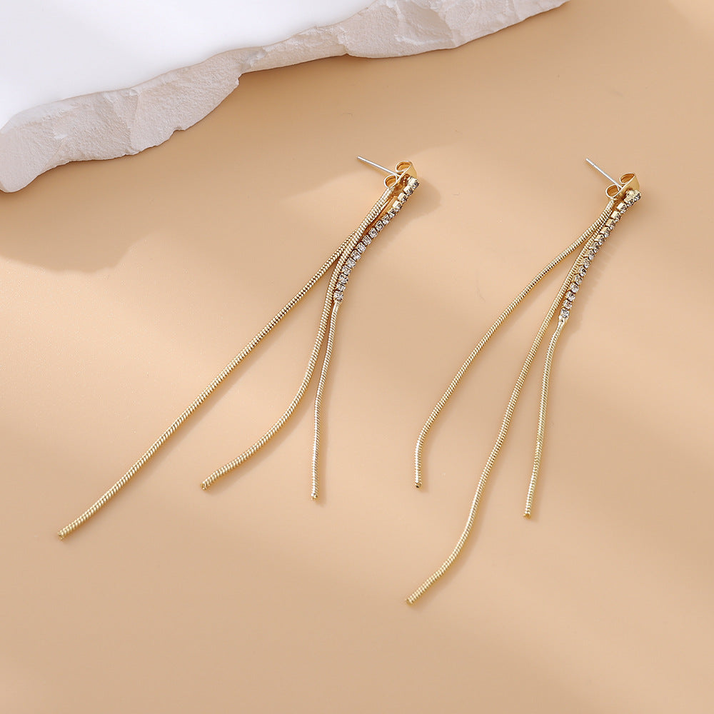 Shiny Diamond Tassel Temperament Wild Dangle Niche Ear Line