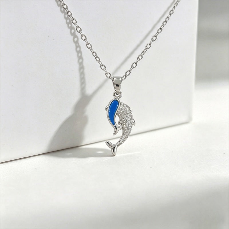 Luxury Copper Micro Female Swan Love Ocean Series Necklace