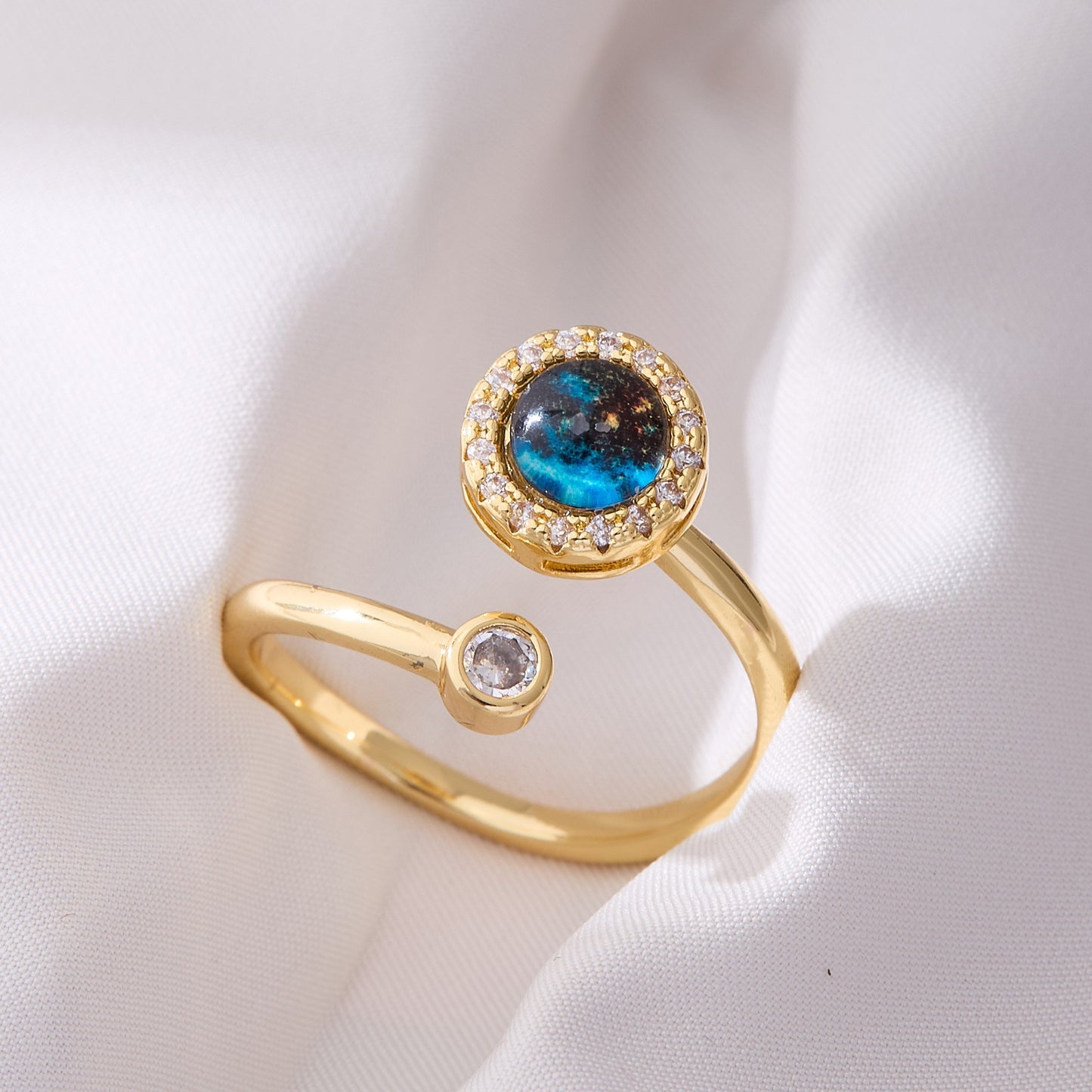 Valentine's Day Gift Flower Zircon Rotatable Ring
