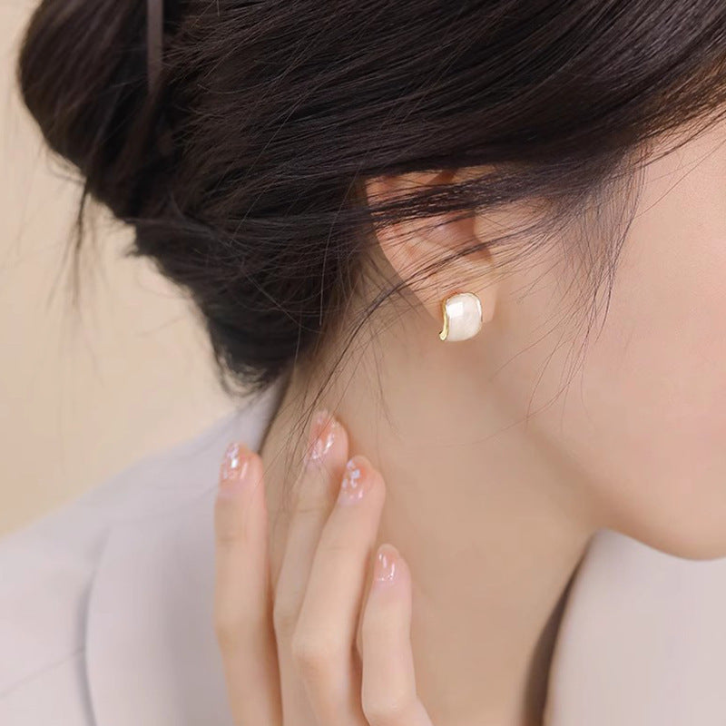 Sier Needle Korean Style Fashionable Design Earrings