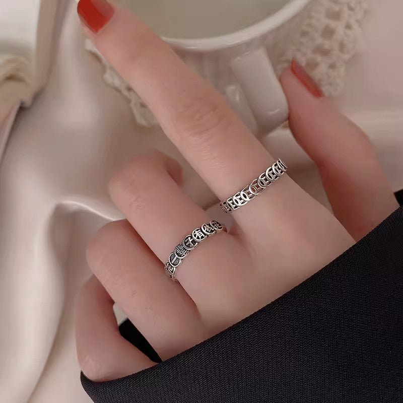 Sterling Sier Duo Female Design High Sense Rings