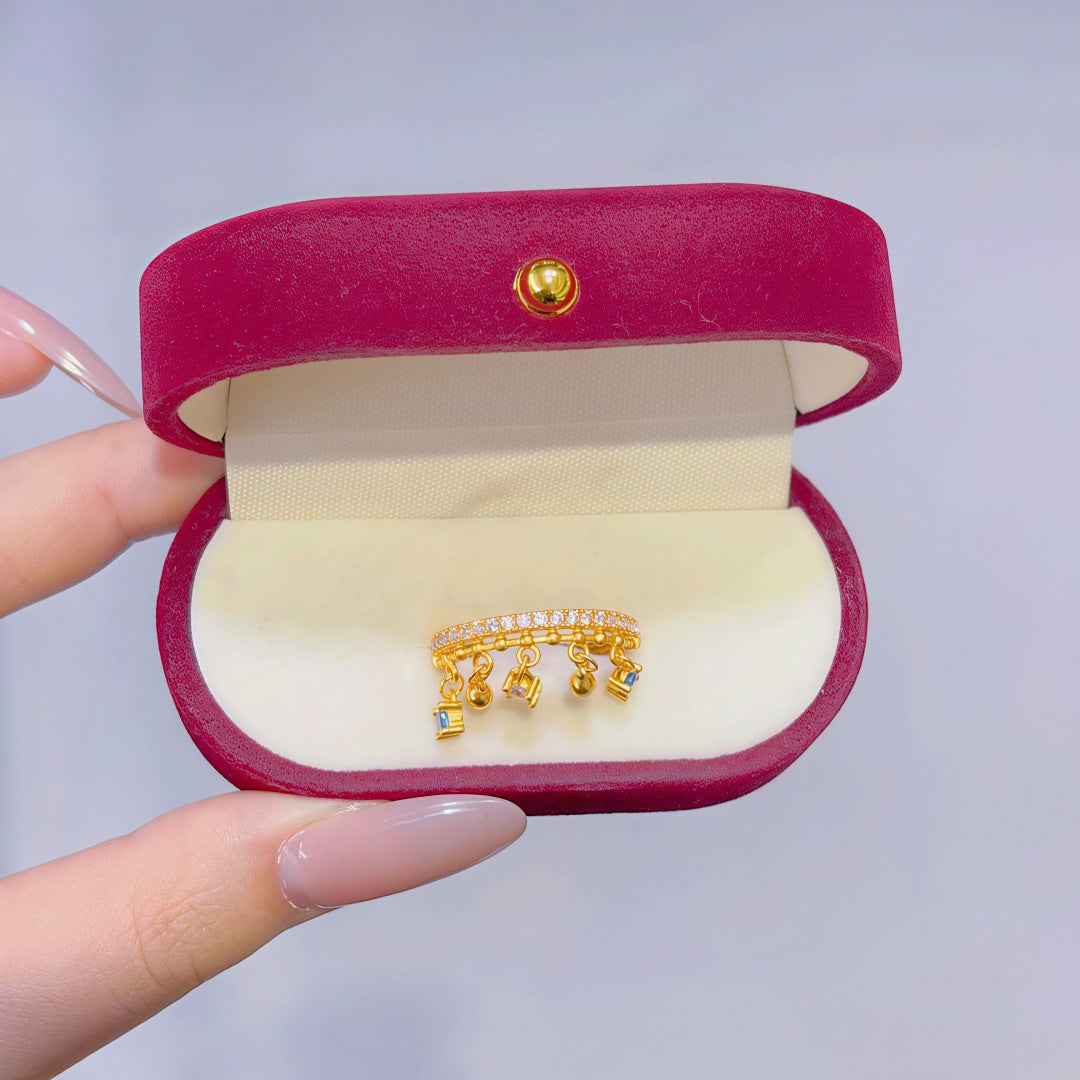 Women's Alluvial Gold Retro Affordable Luxury Design Brass Plated Fashion Ring