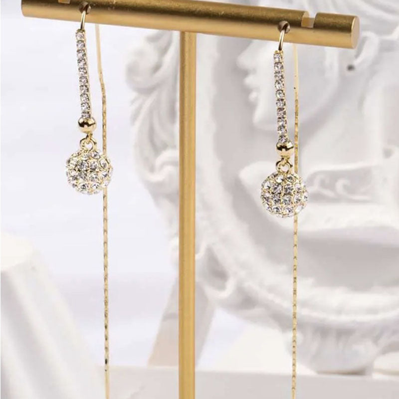 Trendy Niche Design Full Diamond Ball Female Temperament Ear Line
