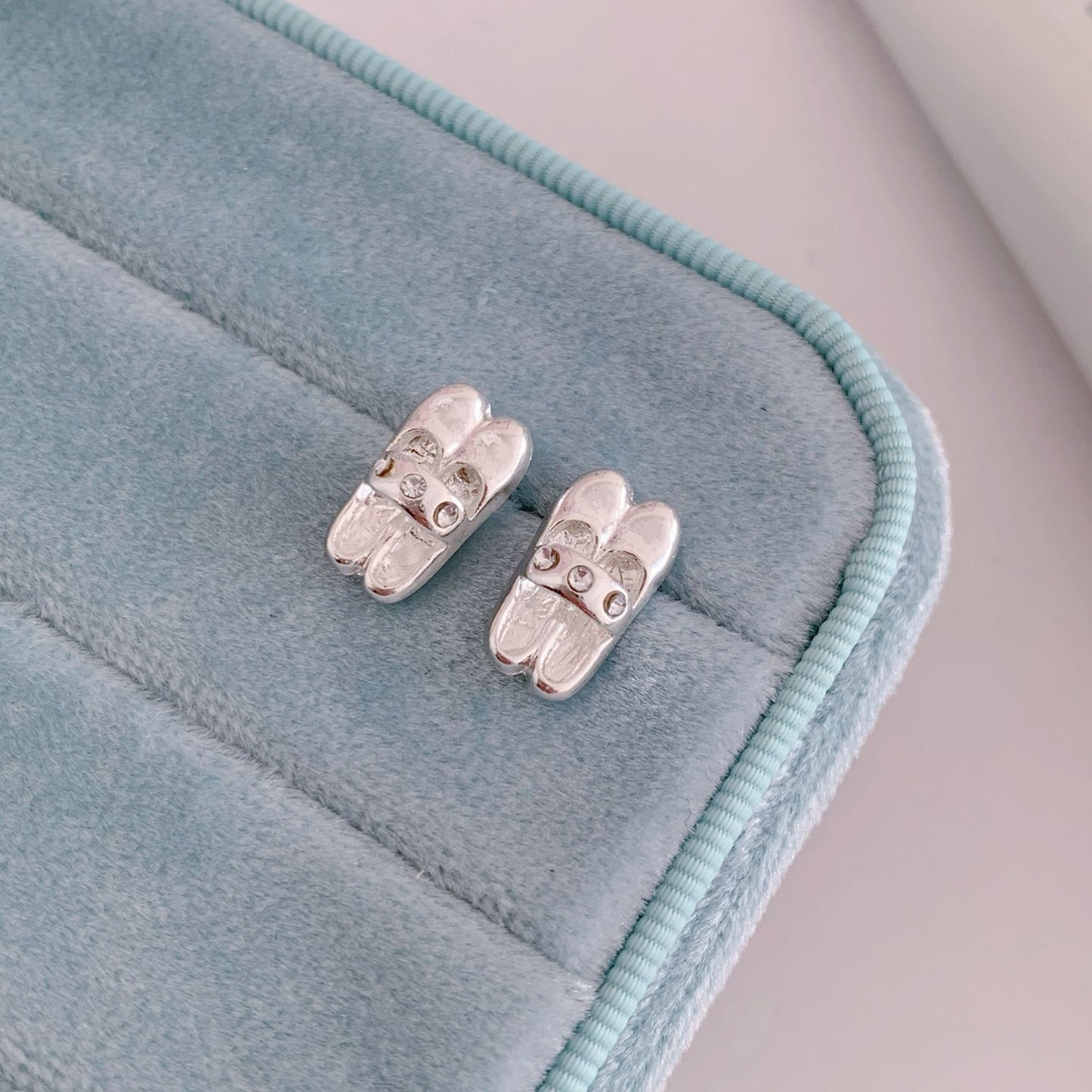 Women's Pur Bow Sier Needle Small Sweet Rings