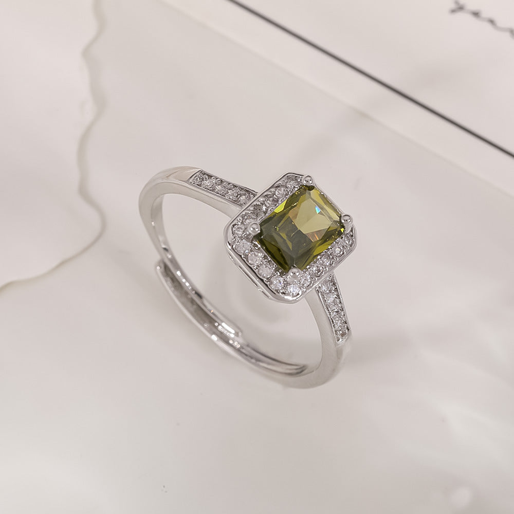 Women's Open-end Zircon Fashionable Classy Simple Cold Feeling Goddess Rings