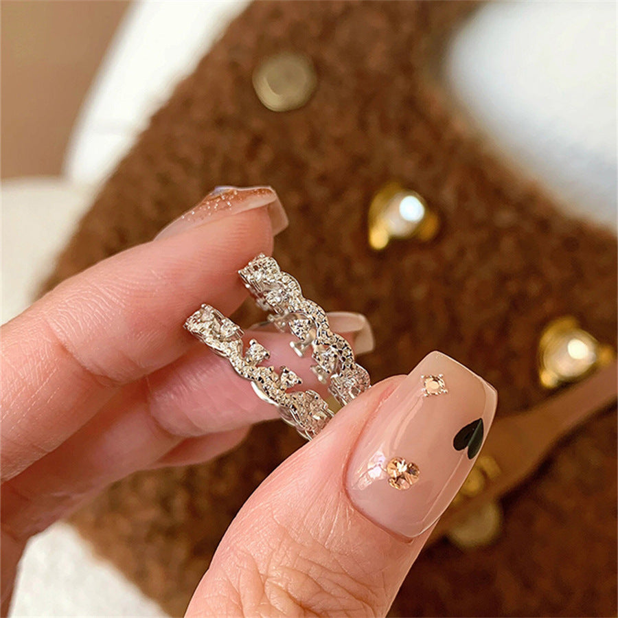 Women's Zircon Bow Love Heart-shaped Light Luxury High Rings