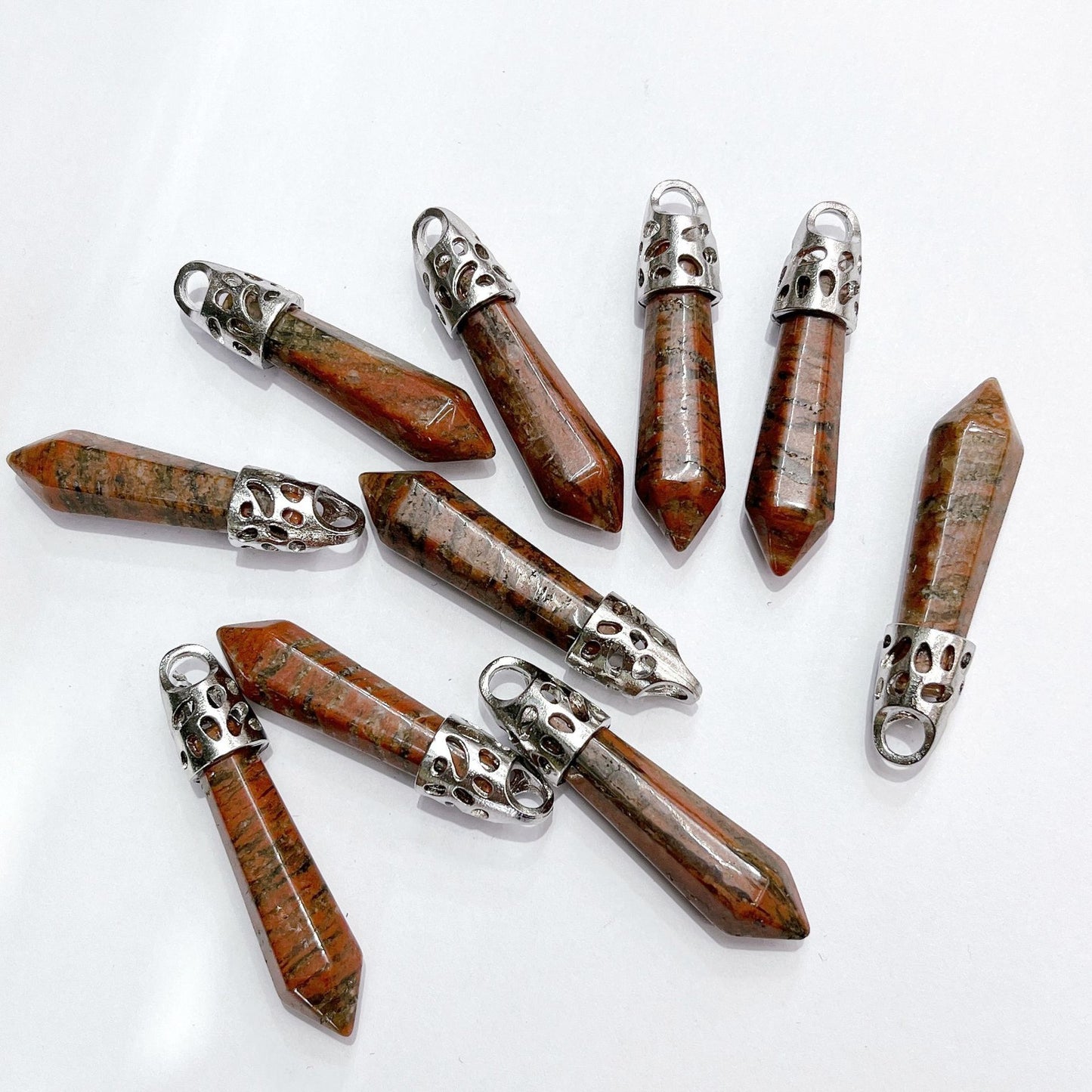 Crystal Agate Hexagon Prism Bullet Accessories Pendants