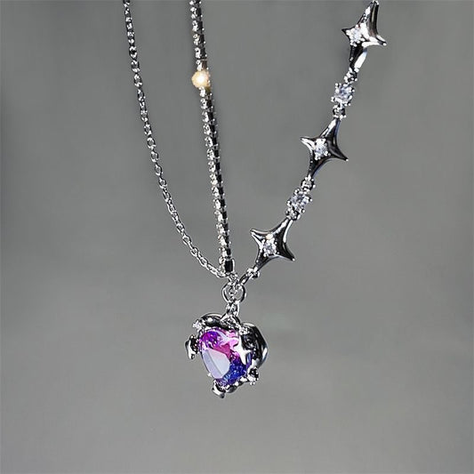 Gradient Heart Female Clavicle Chain Special Necklaces