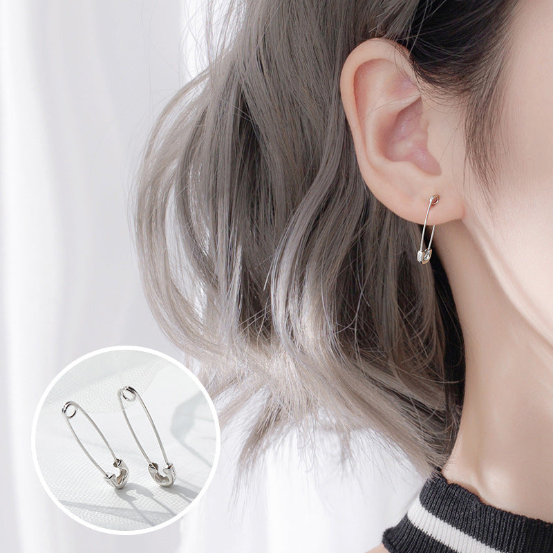 Women's Sier Needle Ear Clip Simple Cold Style Unique Hipster Small Earrings