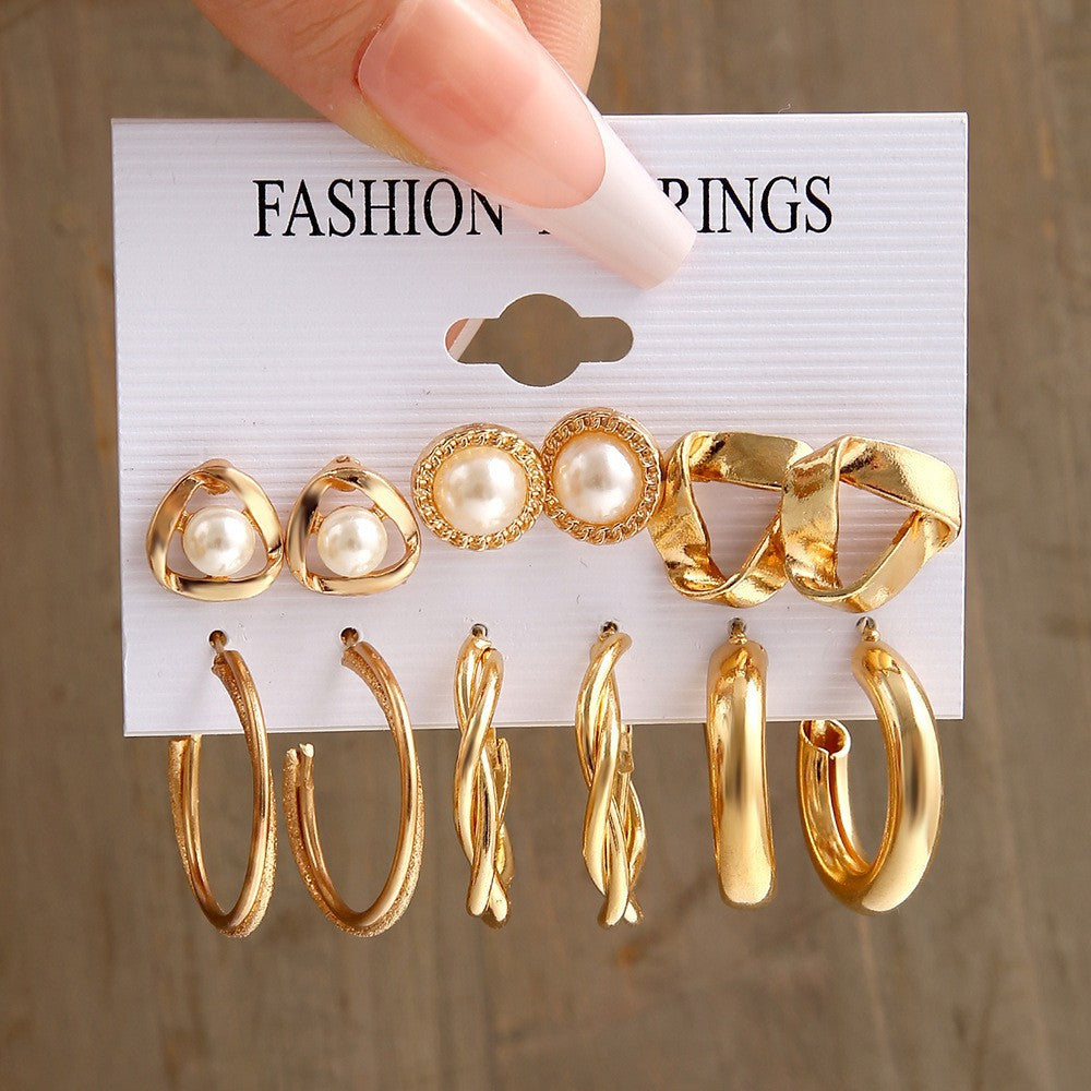 Retro Diamonds Pearl Butterfly Enamel Suit Fashionable Earrings
