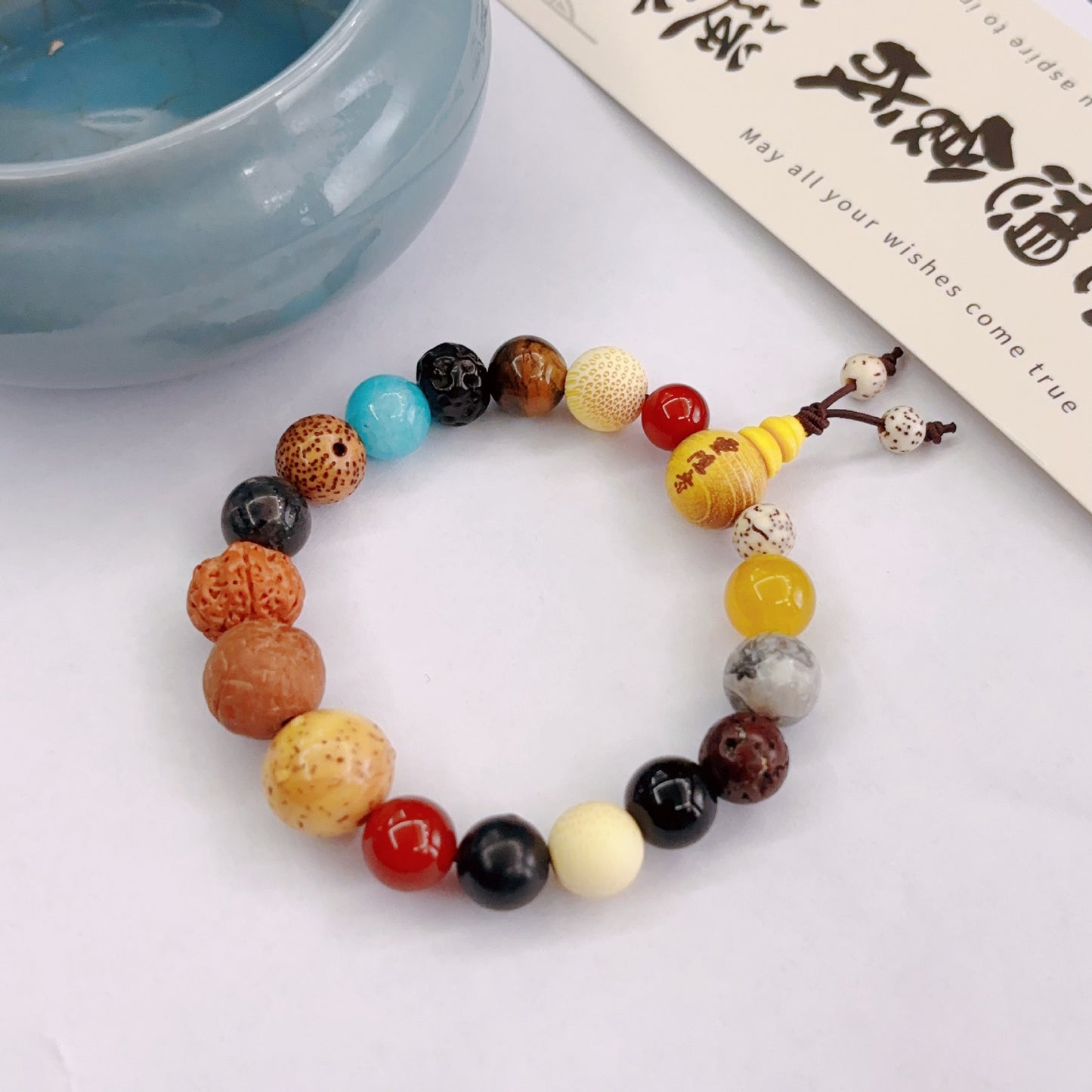 Prayer Beads White Jade Beaded Seed Female Male Crafts Bracelet