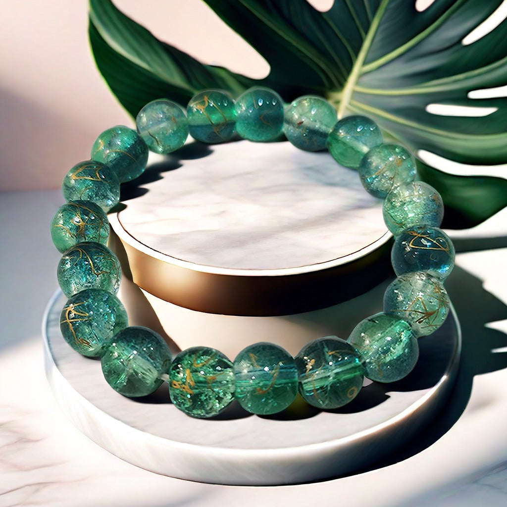 Purple Brushed Floral Beads Female Hand Toy Bracelet