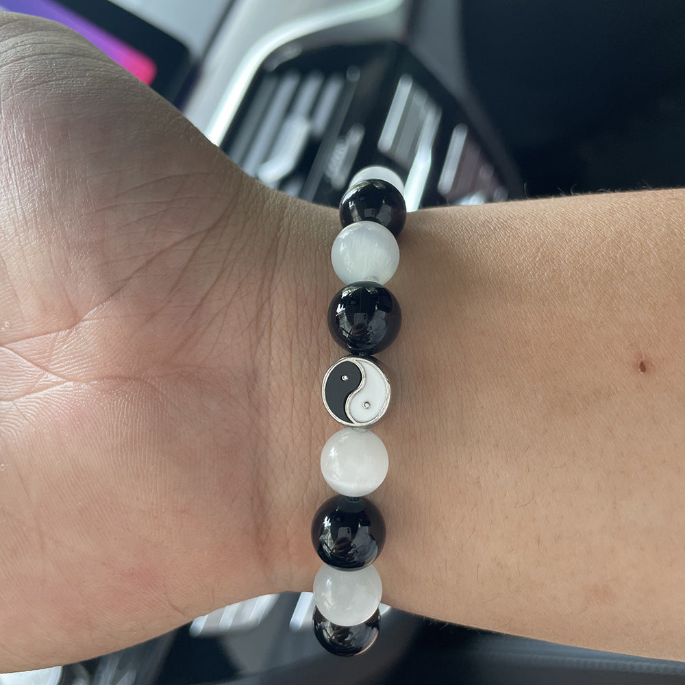 Agate Opal Beaded Tai Natural Stone Chinese Style Gossip Elastic Bracelets