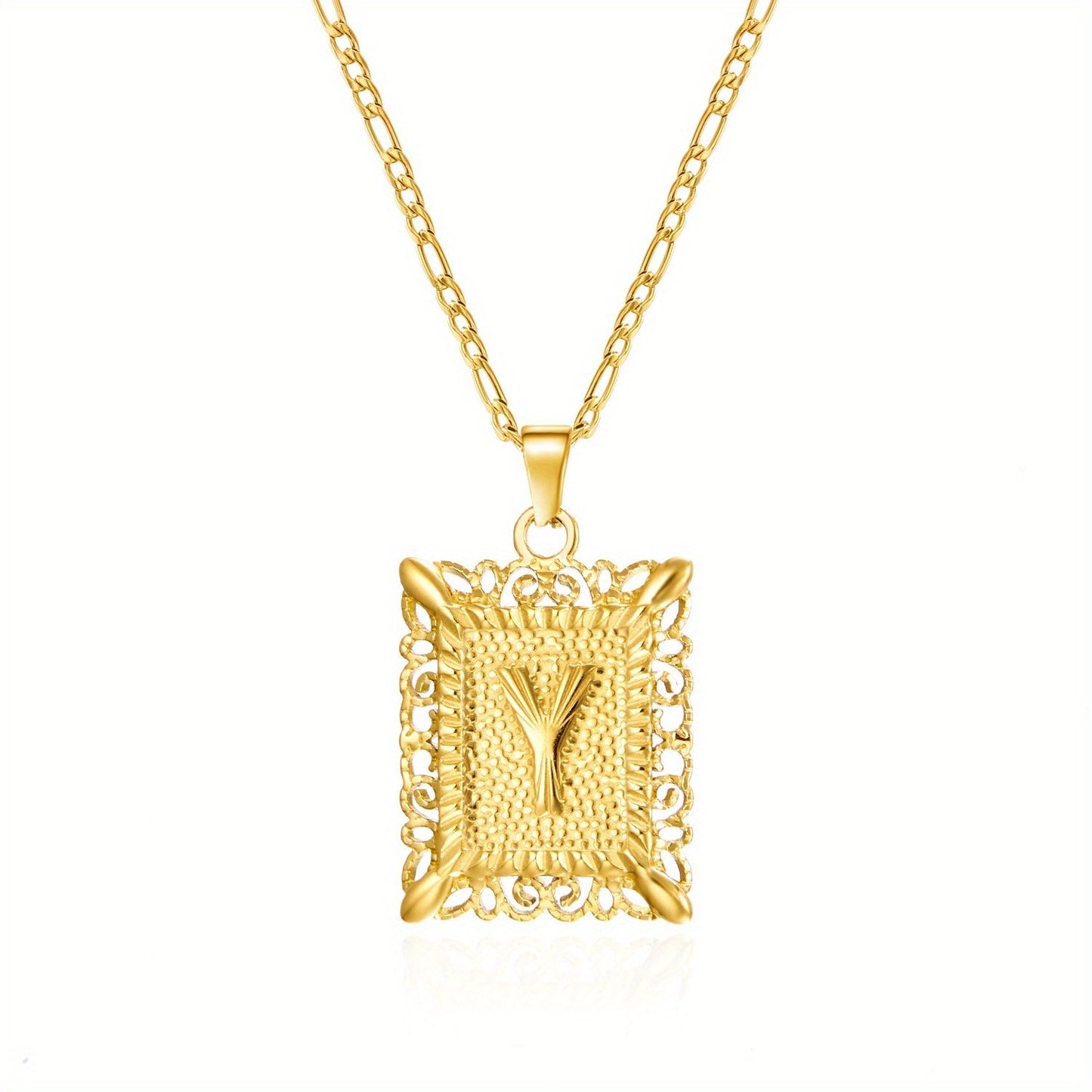 Clavicle Square Tag Gold-plated Does Not Necklace