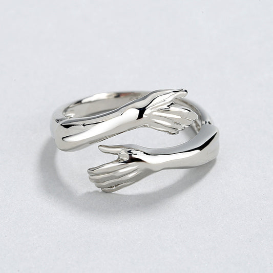 Women's & Men's Couple Personality Girlfriend Gift Hug Ornament Rings