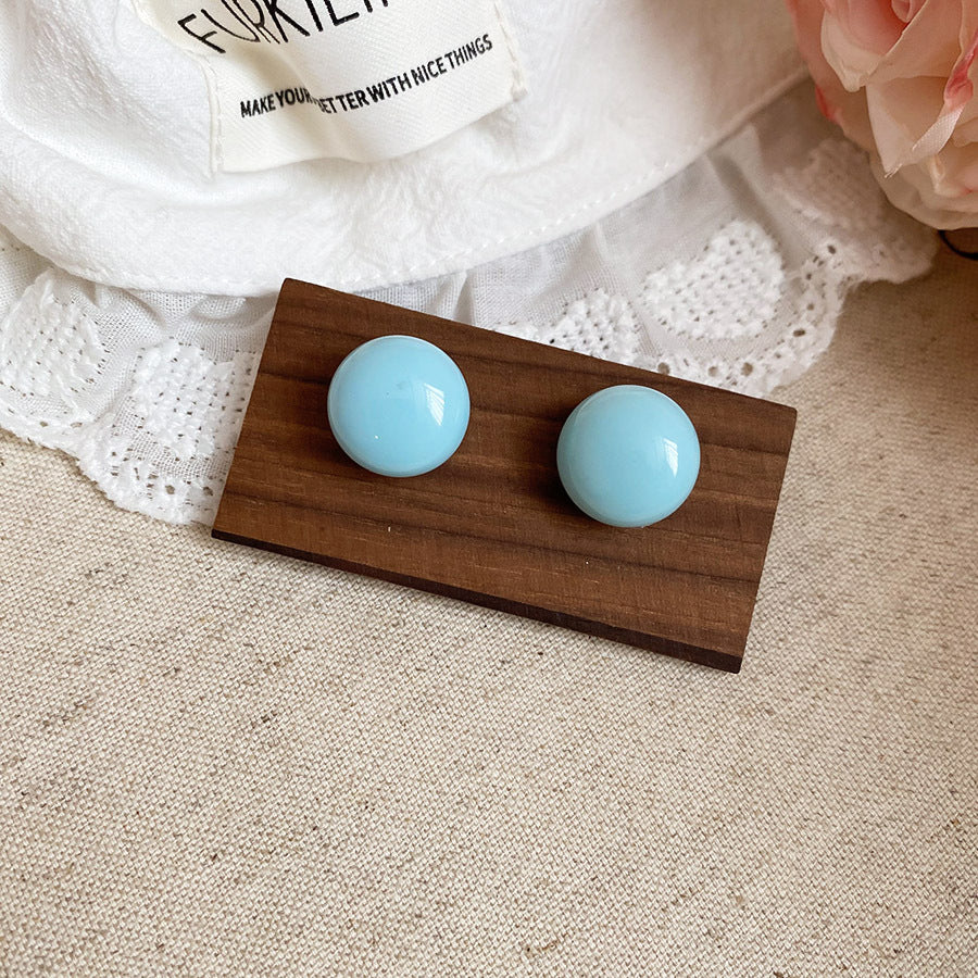 Sier Needle Color Bean-shaped Fresh Sweet Light Luxury High-grade Design Earrings