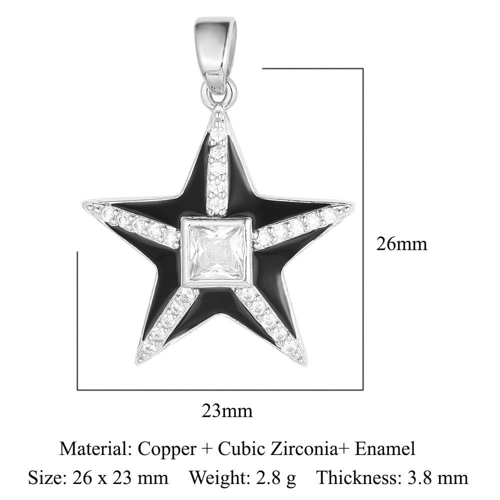 Color Zirconium Copper Micro Inlay Ornament Pendants