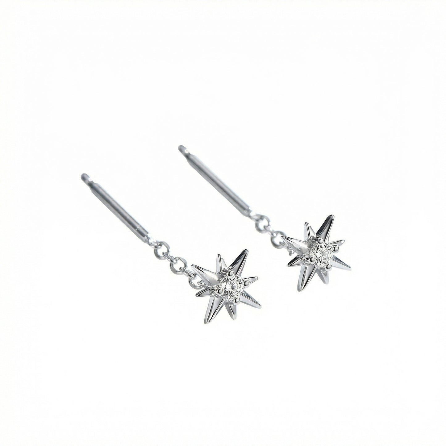 Women's Eight Awn Star Refined Simple Design Zircon Rings