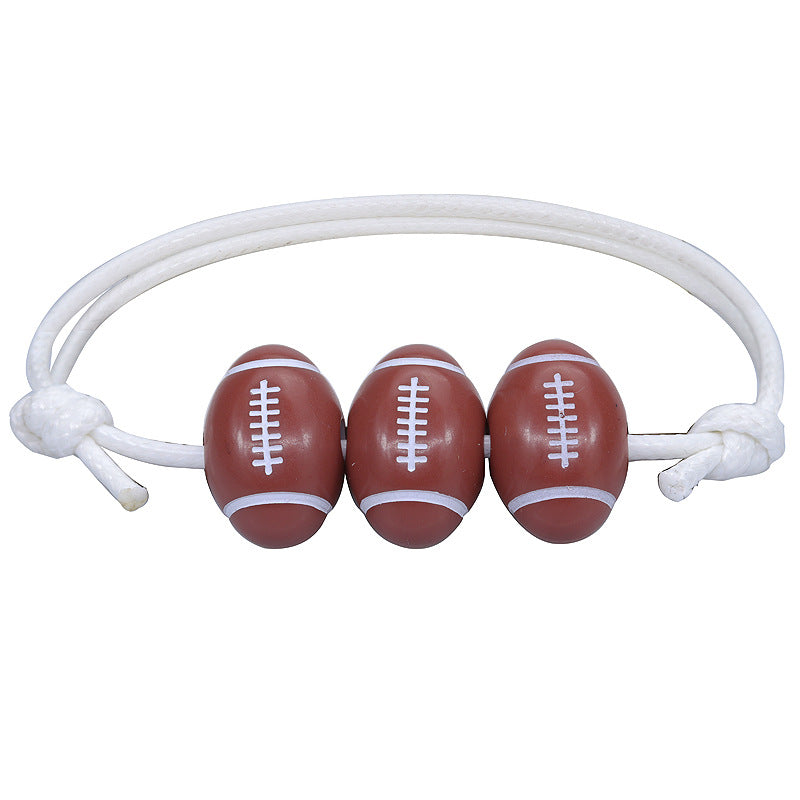 Basketball Baseball Wax Line Woven Softball Tennis Rugby Bracelets